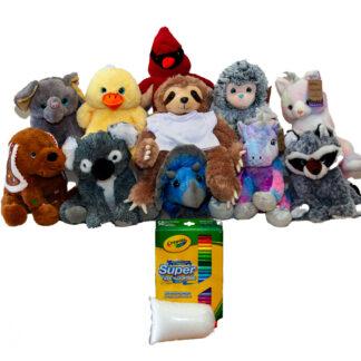 A group of stuffed animals